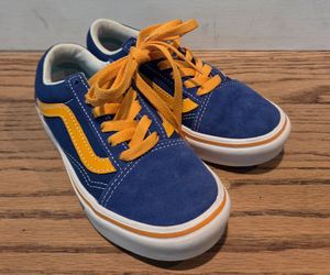 Vans - Boys - Size 13K - Old Skool Comfy Cush - Low Sneaker - Blue w/Gold Trim