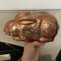 Vintage Copper Rabbit Mold 