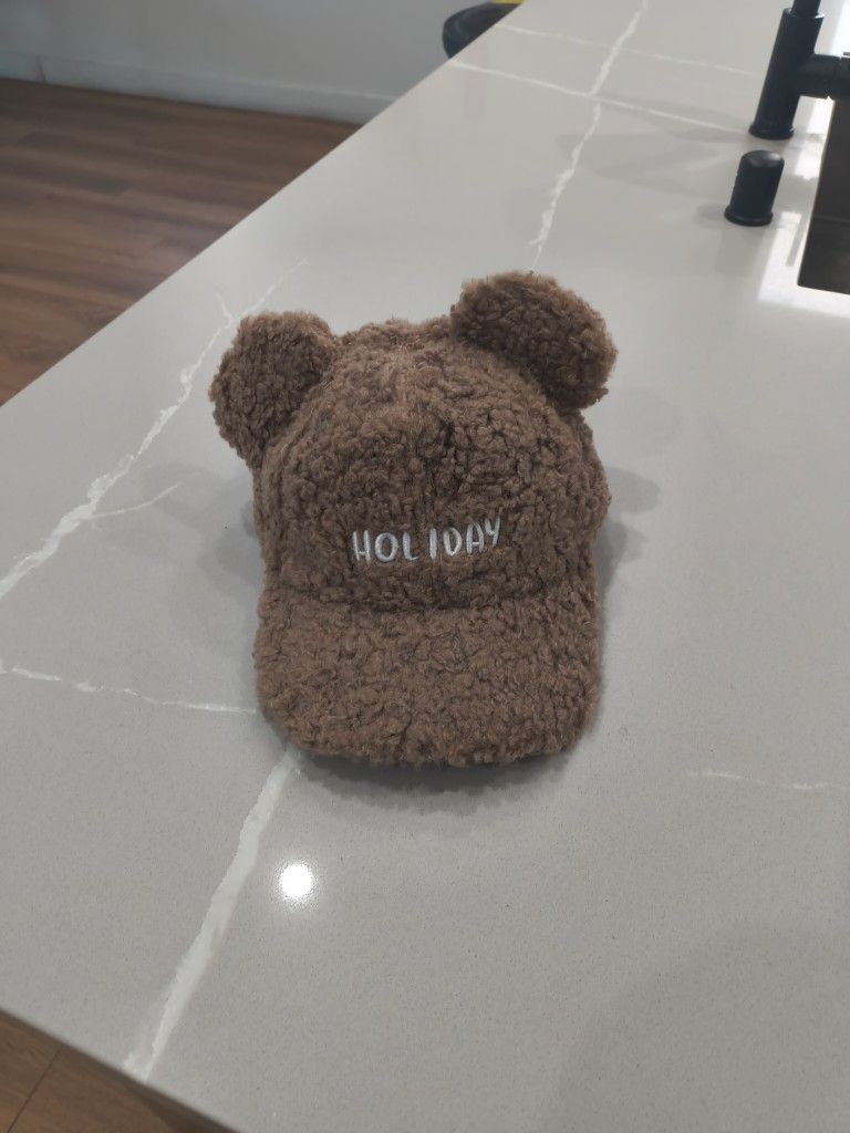 Velcro Back Teddy Bear Hat $20