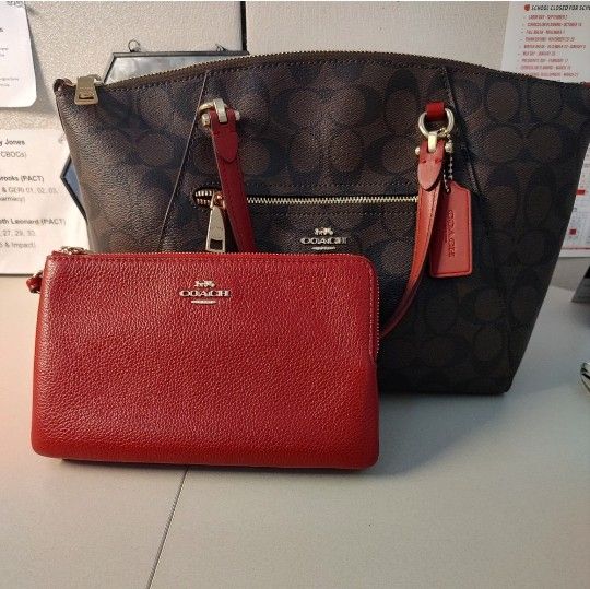 Coach Satchel Purse W/Wallet
