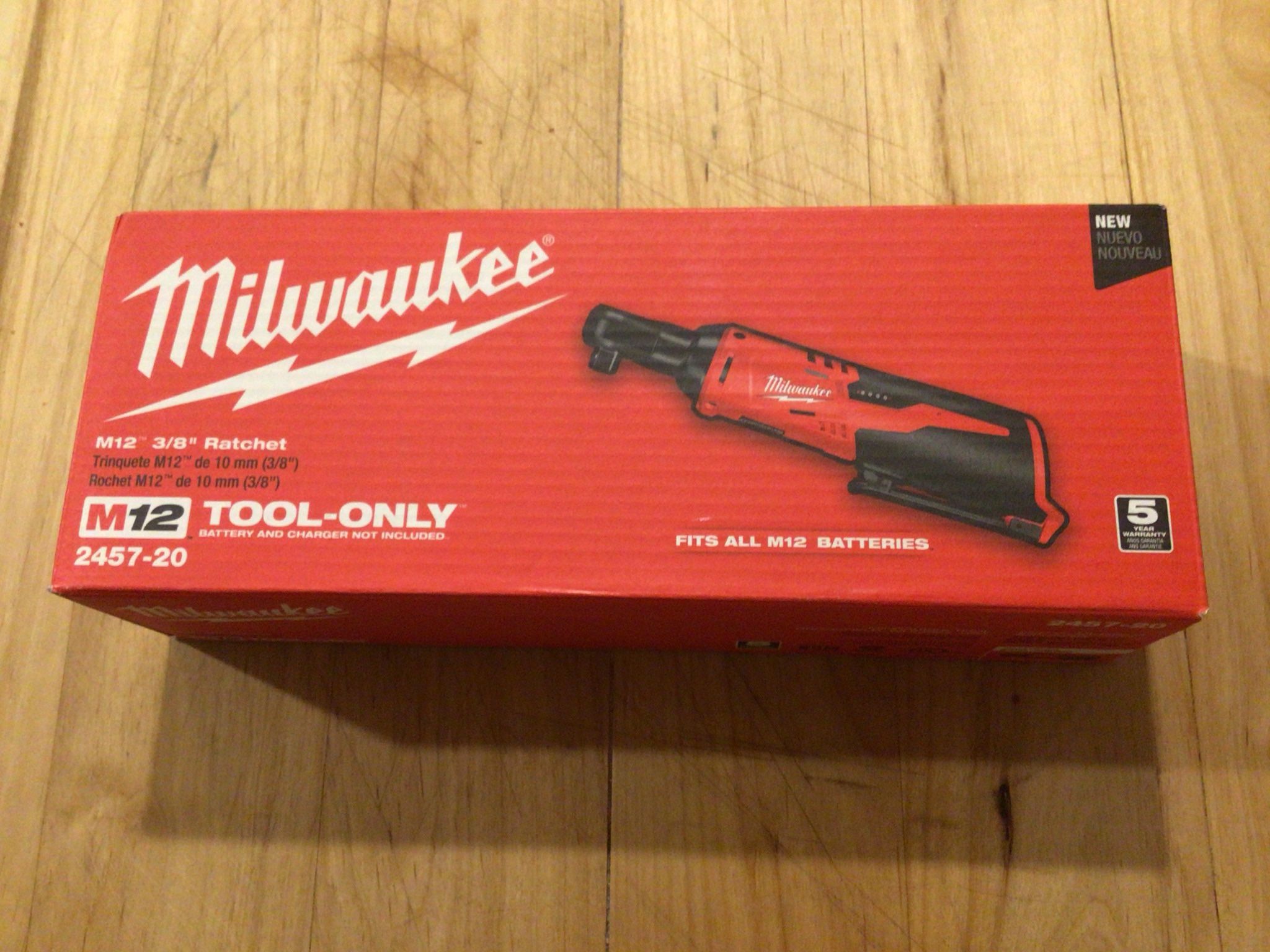 Milwaukee M12 Ratchet 3/8”. Brand NEW . Tool Only . NUEVO.