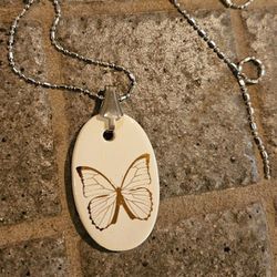 Medallion Butterfly Necklace 