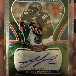 Julius peppers 1/15 HOF Canton certified Auto 