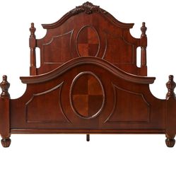 Queen, Warm Cherry Finish Bed set