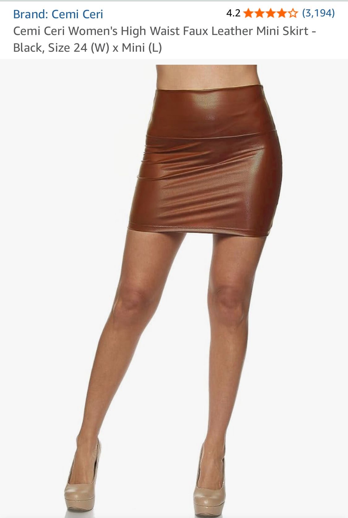 Camel Colored “leather” Mini Skirt Pleather
