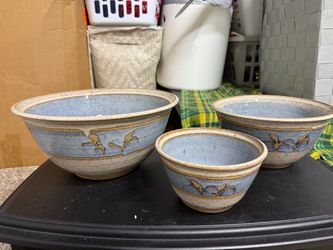 Studio Handmade Stoneware Nesting Bowls Set of 3