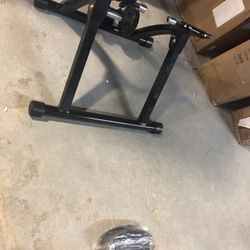 Magnetic Bike Trainer Stand w/ 6 Speed Level Wire Control Adjuster,Noise Reduction,Quick-Release & Front Wheel Riser Resistance Foldable Bicycle Exerc