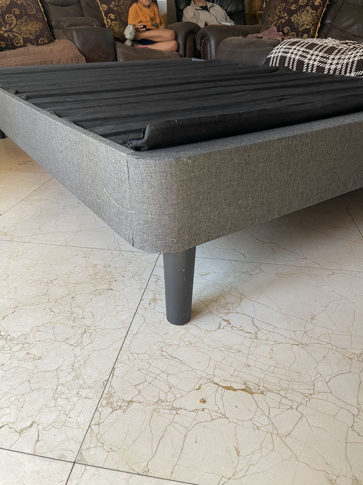 Queen Grey Canvas Bed Frame