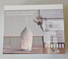 Brand New Nuzeva Sapphire Hand-Crafted Glass Ultrasonic Aroma Diffuser