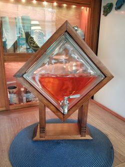 Whiskey/Bourbon Glass Block Decanter