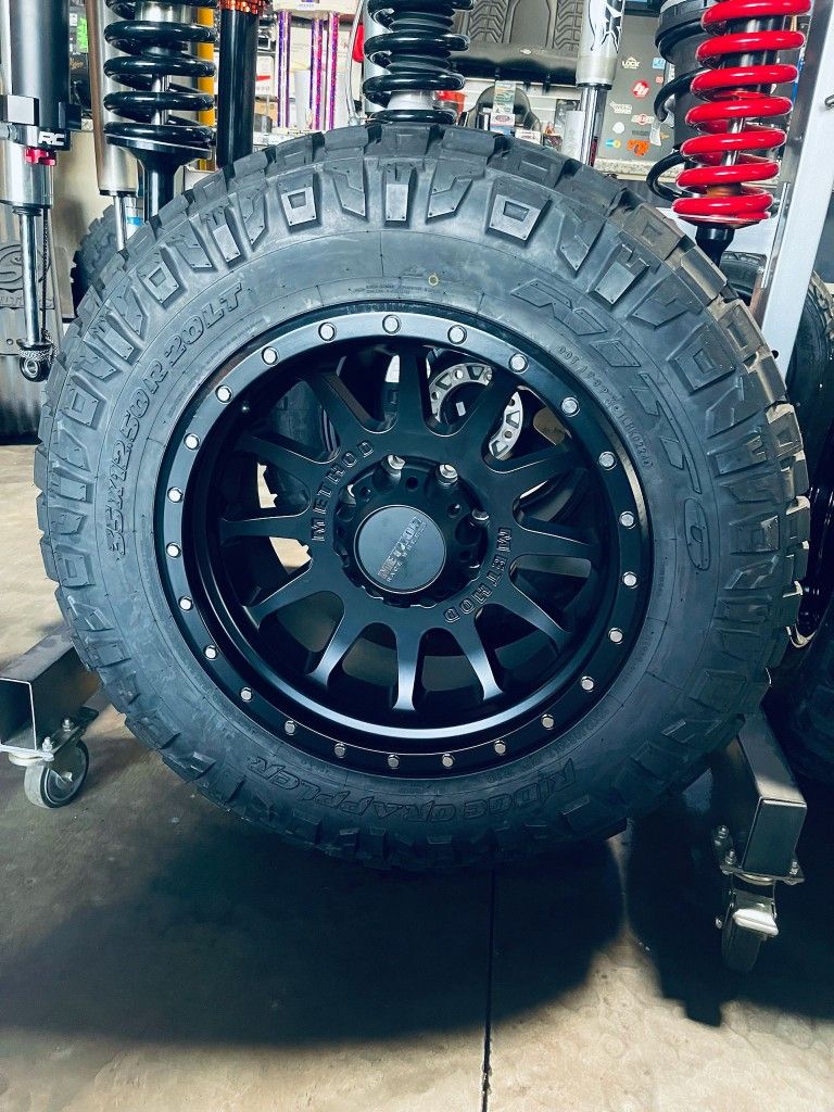 Super Sale 20x10 Method Rims 8x165.1 8x170 & 35x12.50-20 Nitto Ridge Grappler Tires ( We Finance