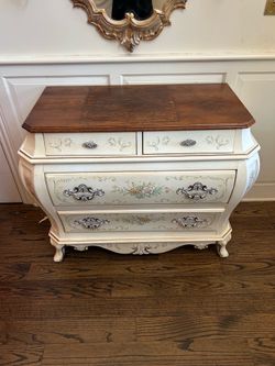 French Provincial Hand-Painted Bombe Chest