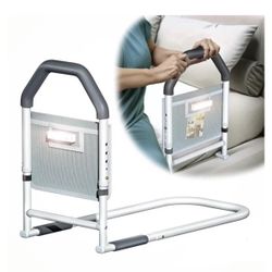 Bed Rails for Elderly Adults Safety - with Motion Light & Storage Pocket - Adjustable Bed Assist 