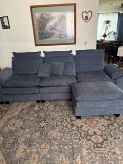 103” couch blue