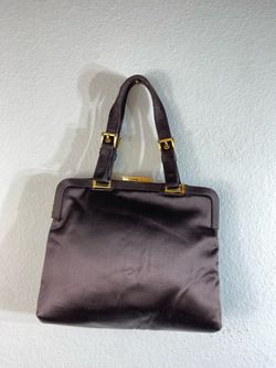 Vintage Prada Brown Satin Top-Handle Bag