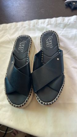 Franco Sarto Black Platform Espadrille size 7 Sandals
