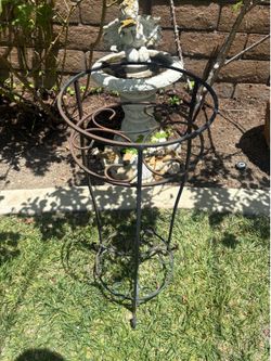 Wrought Iron Scrollwork Plant Stand