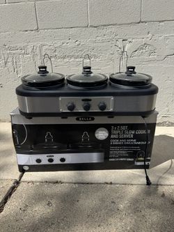 Triple slow cooker stainless steel