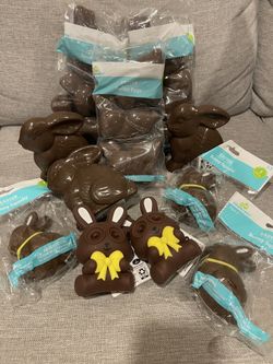 Chocolate Easter Bunny Eggs, Squishy, and Poppers