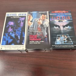  Vintage VHS Movie Lot (3) – Universal Soldier, True Romance, Cape Fear – Classic 90s Action & 