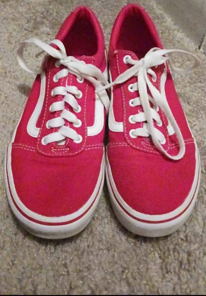 Boys Vans (Red& White)Shoes Size: 3.0