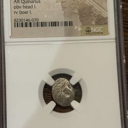 Ancient Celtic Silver Coin – NGC Certified – Boar Design