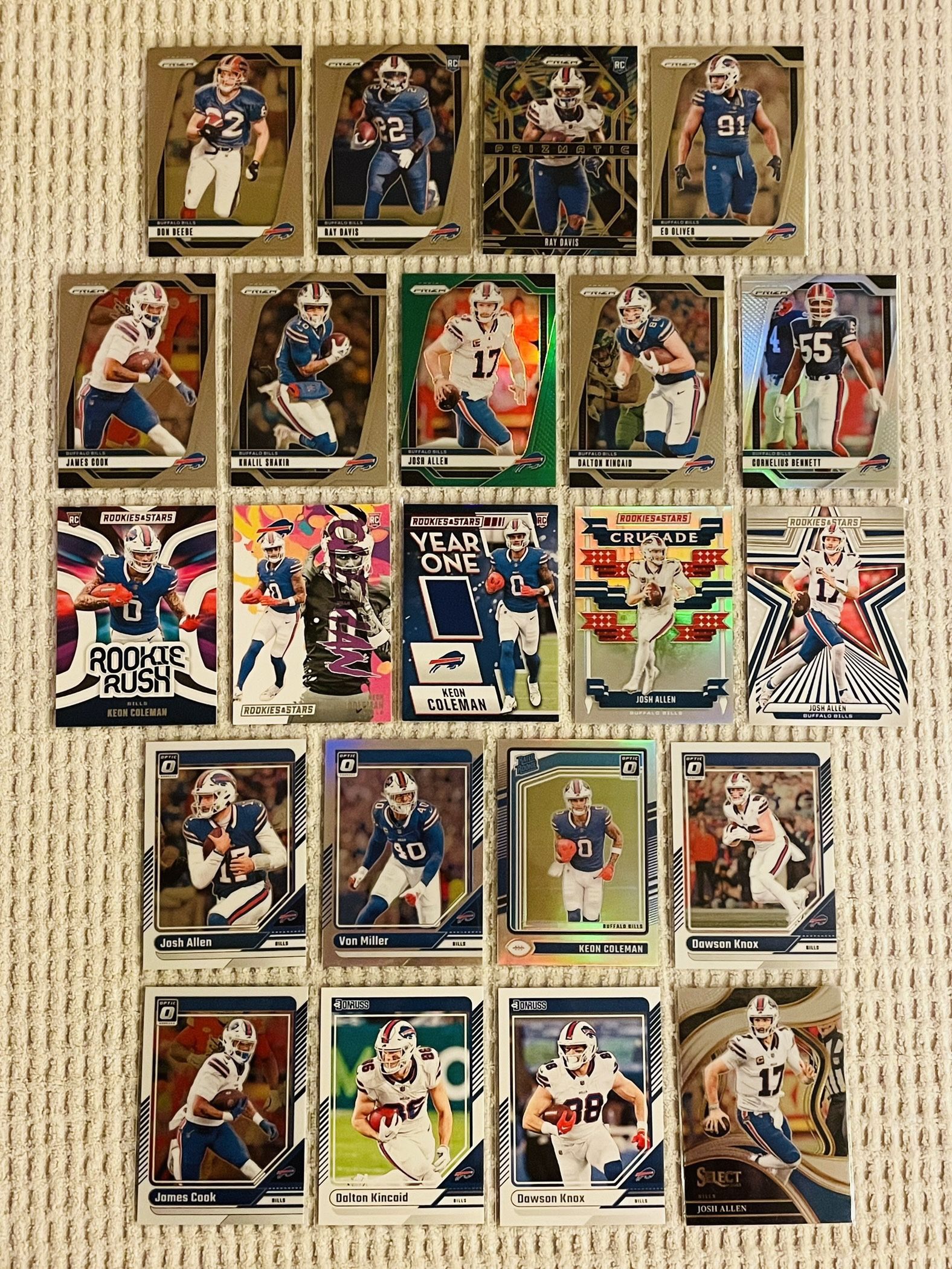 Buffalo Bills 22 Card Football Lot!