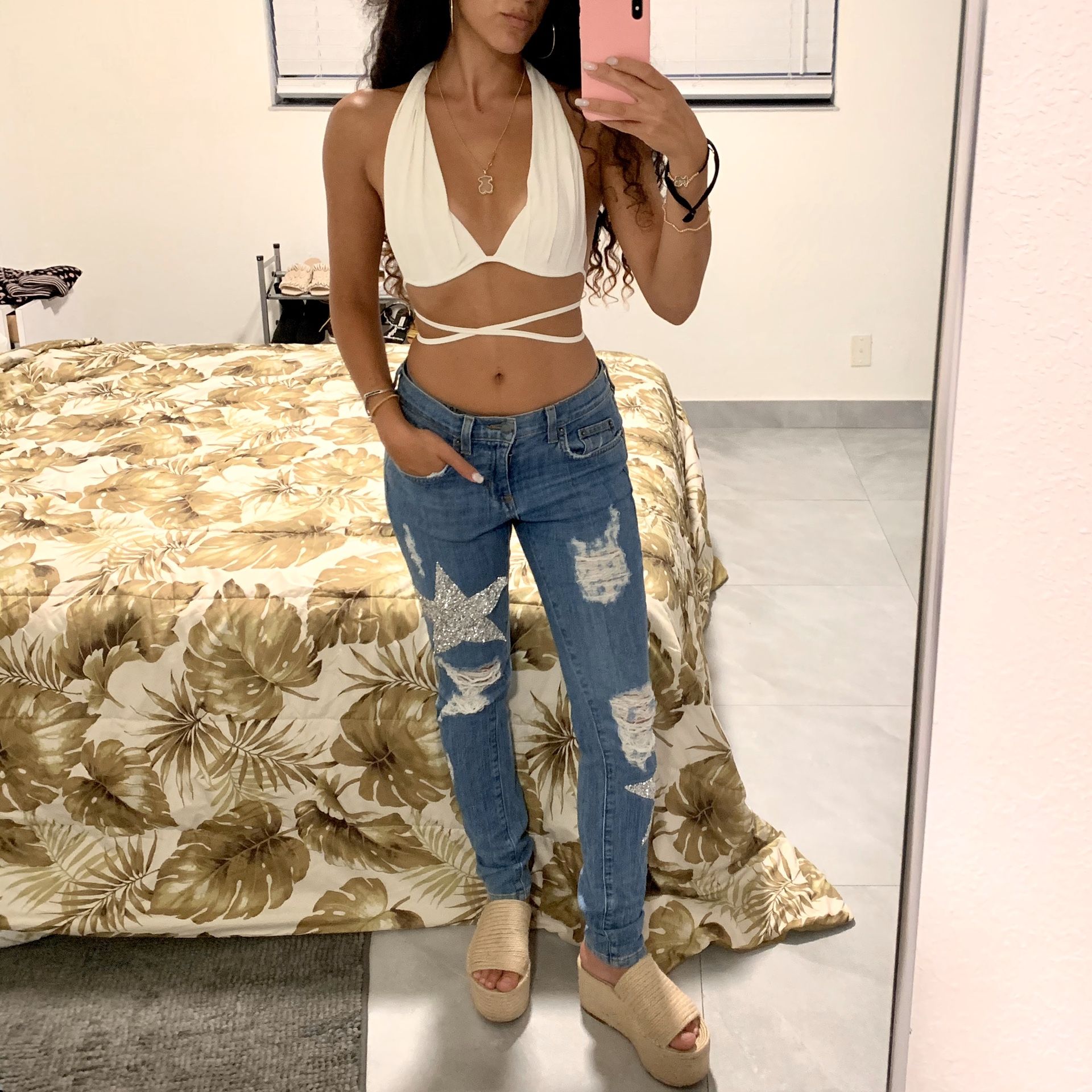 anika XS white bikini top