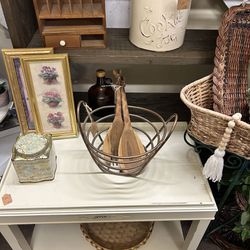 Vintage Side Table w/ Low Shelf