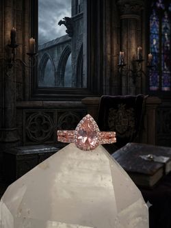 Morganite Pear Shape Ring and Band