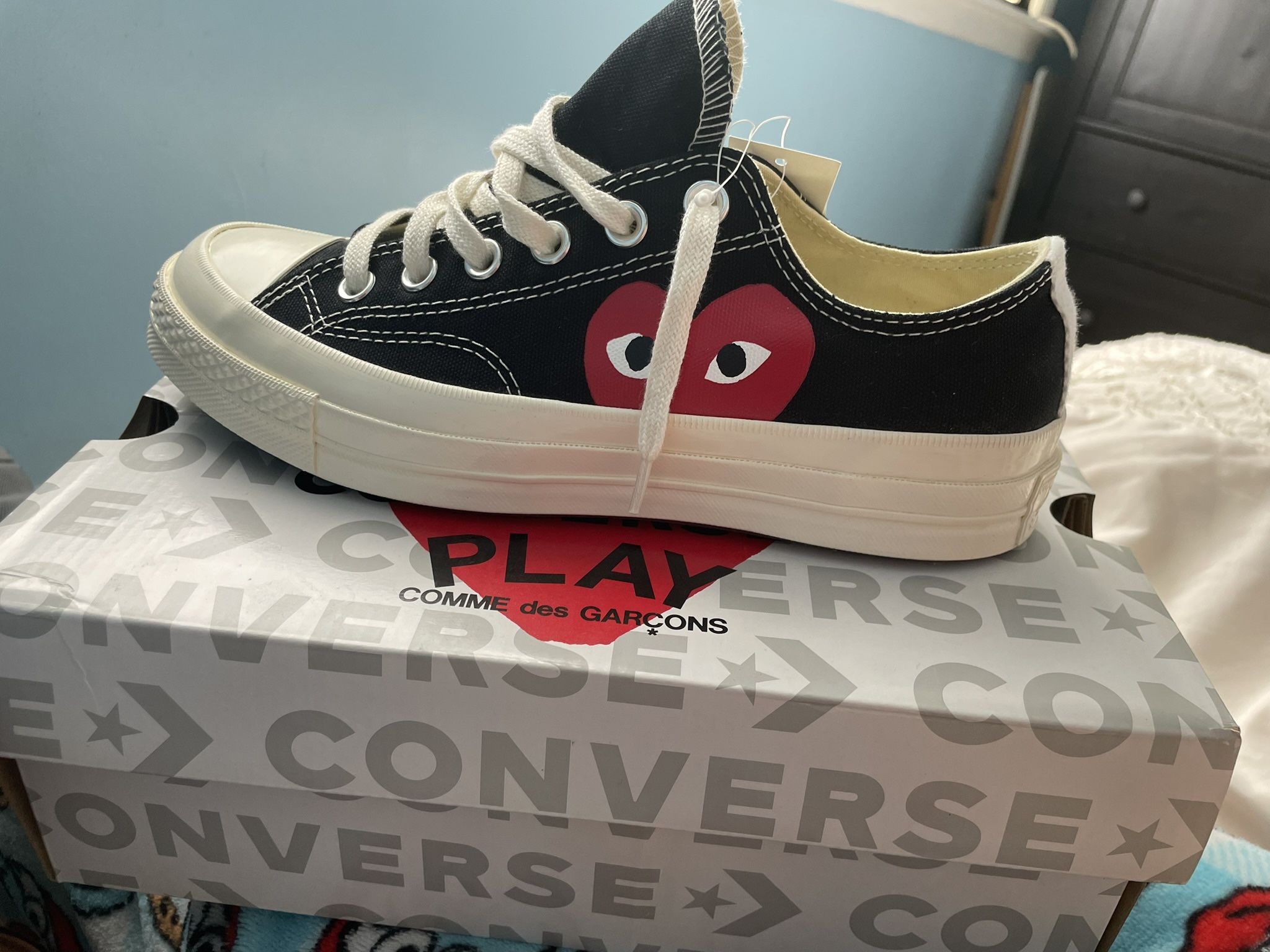 Converse x Comme des Garçons Black and Red Sneakers