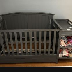 Grey Baby Crib