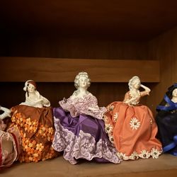 Antique German Porcelain Pin Cushion Dolls