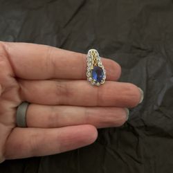 Amethyst Silver With Gold Pendent