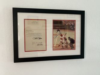 Framed Double Signed Picture Pete Rose #4192 Hit