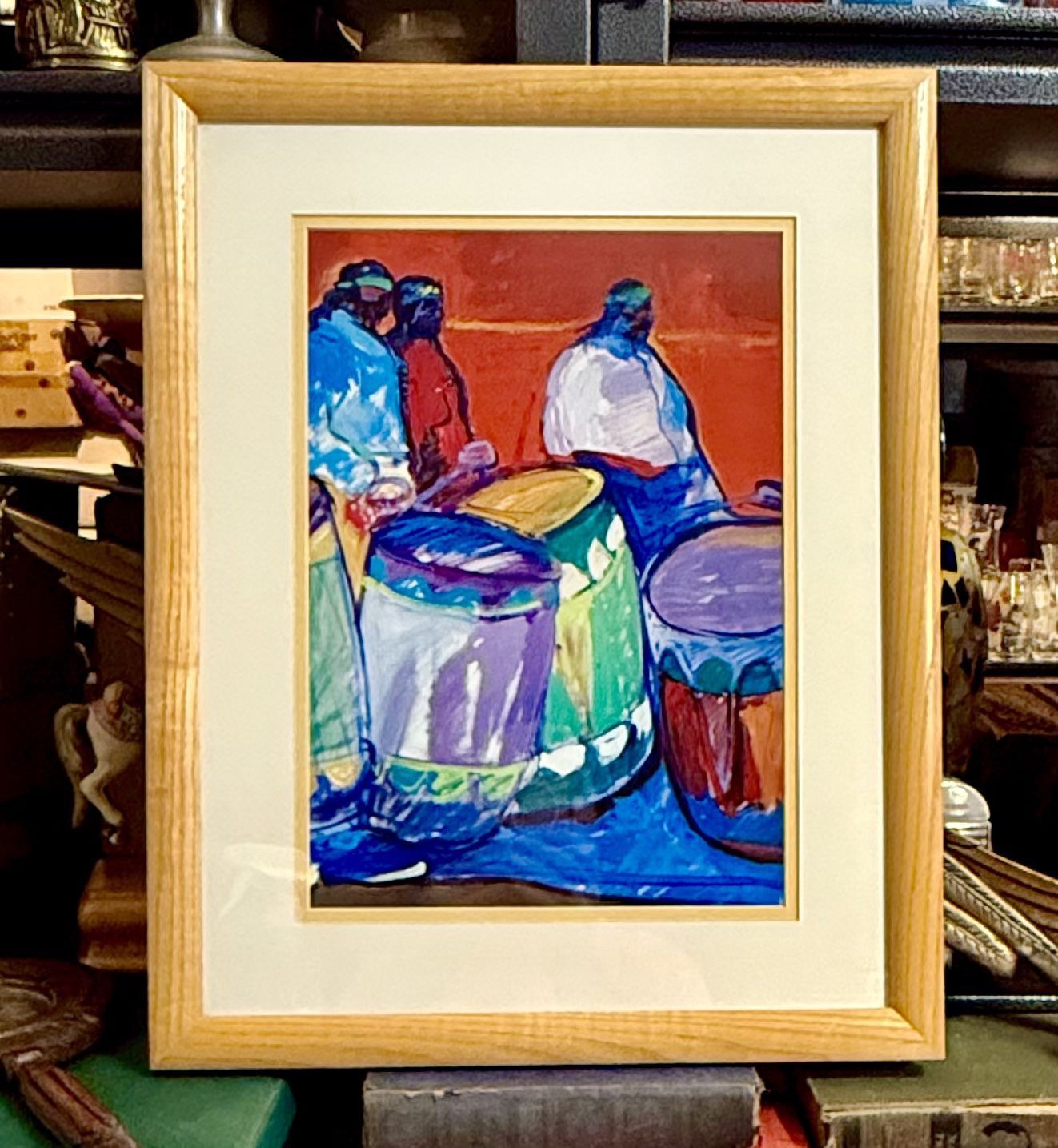 John Nieto Native Drummers Indian Dancers Framed Poster Impressions Lithograph