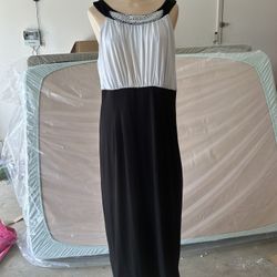 AA Studio AA Long Party Dress: Black & White