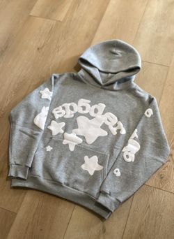 Grey Beluga Sp5der Hoodie Size Medium Brand New 