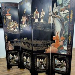 Imported From Okinawa During The Vietnam War 4 panel Coromandel Screen