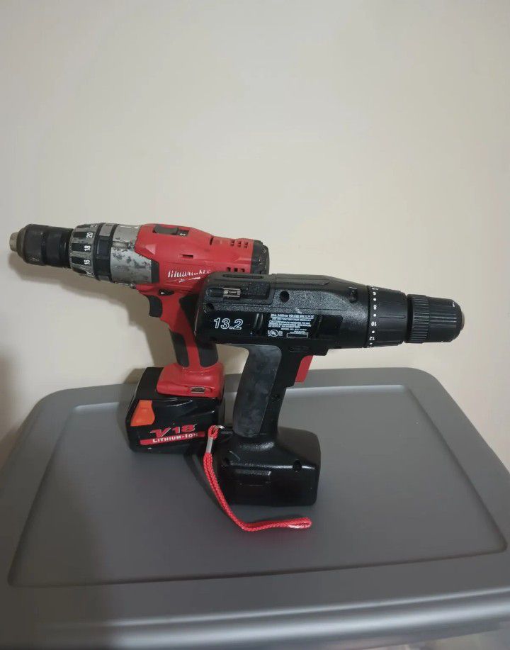 2 Power Drills Milwaukee With Lithium Batteries... Charger Not Included 