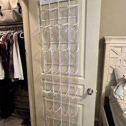 Over-the-Door Shoe Organizer (Clear Pockets) – Space Saver!