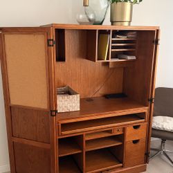 Genuine Wood Desk Armoire Cabinet
