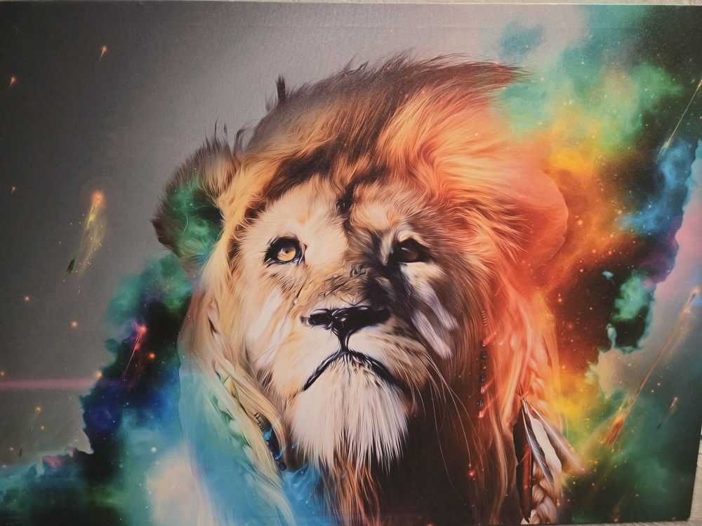 Colorful Lion Print