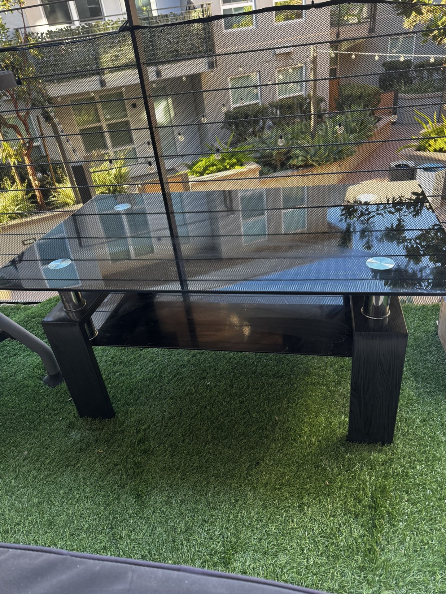 Glass coffee table