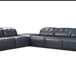 KARLOV 130" Reversible Genuine Leather L shaped SOFA
