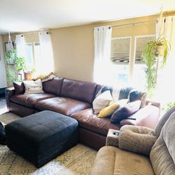 Leather couch.