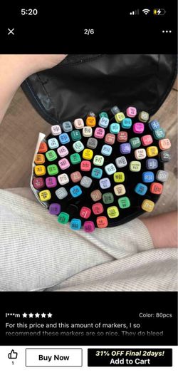 80-Piece Dual-Tip Art Marker Set with Case