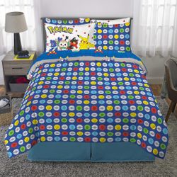 Pokémon Bedroom Decor Set (Bedding, Curtains and lamp)