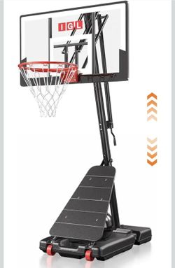 Basketball Hoop Outdoor 40/44/48 Inch, Height Adjustable 5.3-10 FT, Portable Basketball Goal with Shatterproof Backboard for Kids Teens Adults, Backya