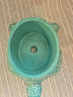 Turquoise Ceramic Turtle Planter
